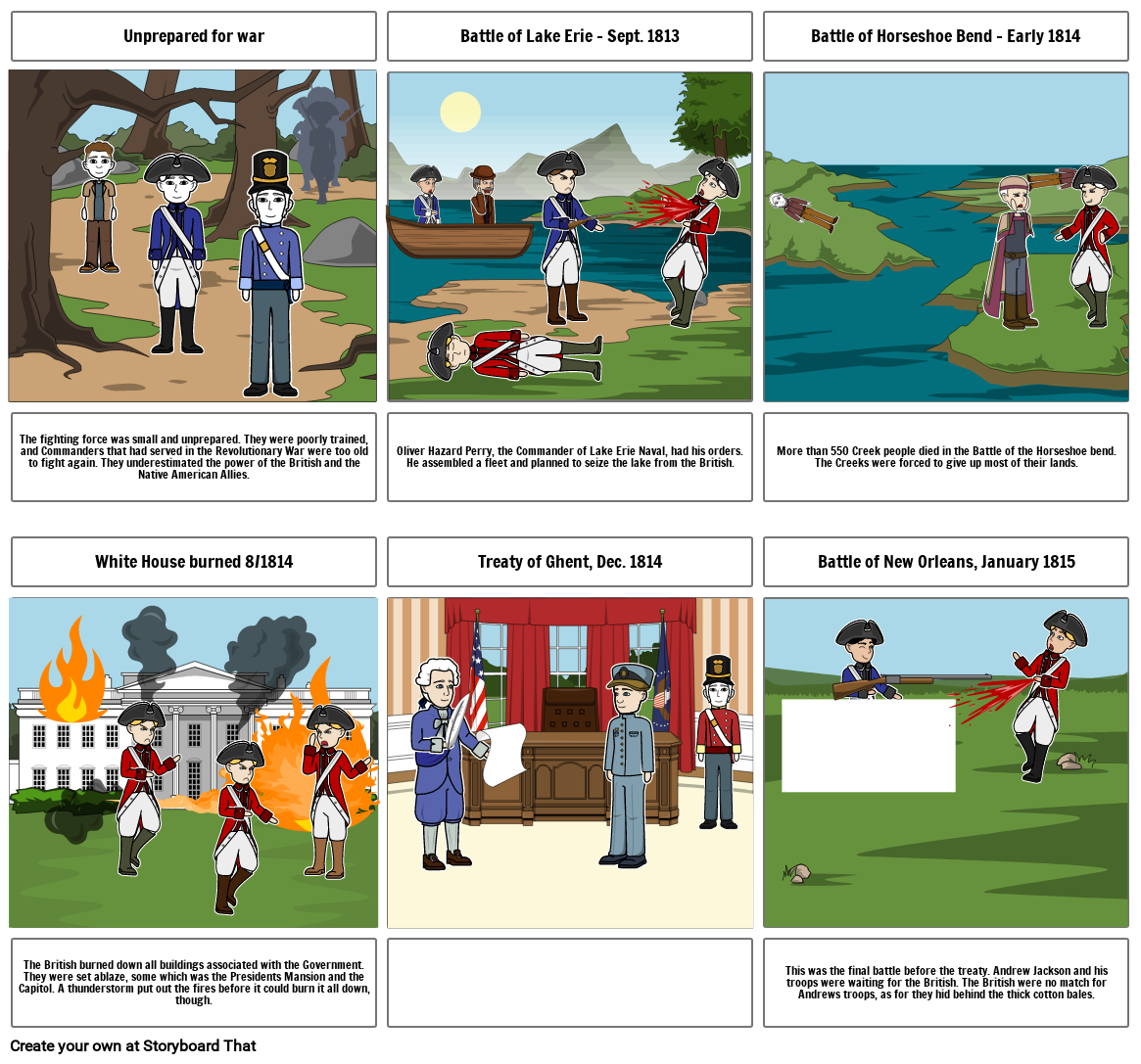 war of 1812 Storyboard by 405569f6