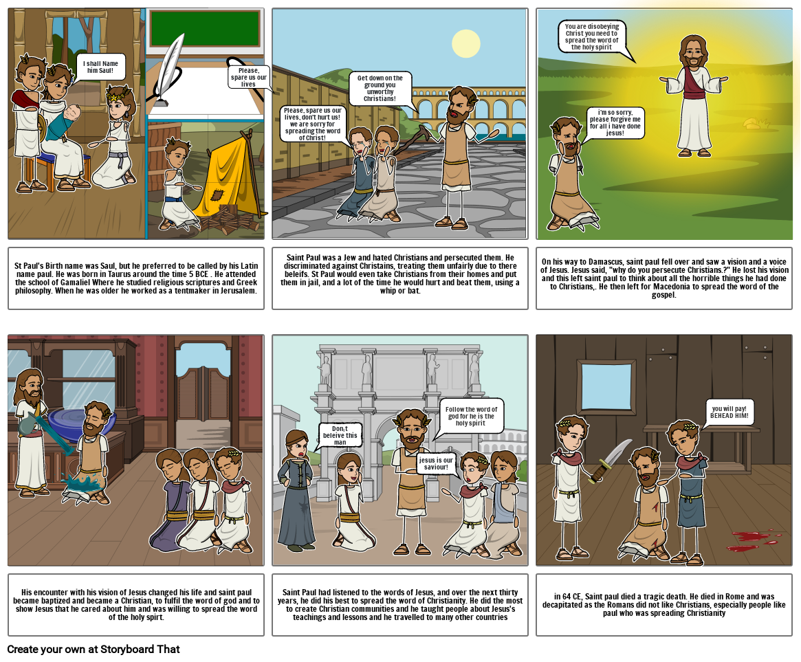 The Life of saint paul Storyboard by 40b1d634