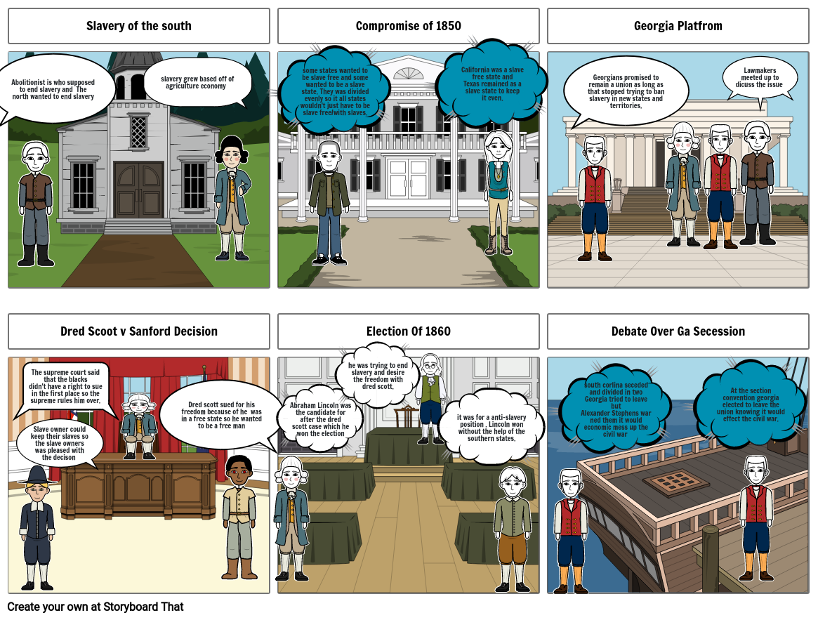 Causes of the Civial War Storyboard by 40c5fee1