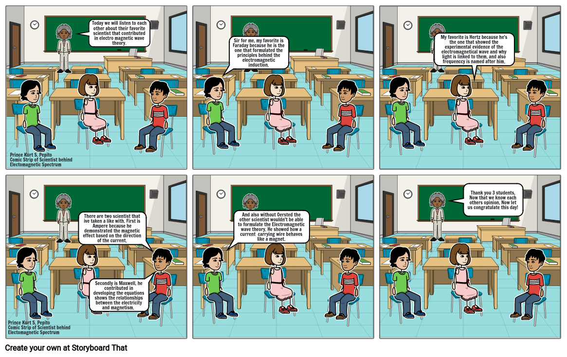 COMIC STRIP OF SCIENTIST BEHIND ELECTROMAGNETIC SPECTRUM - Prince Kurt S. P