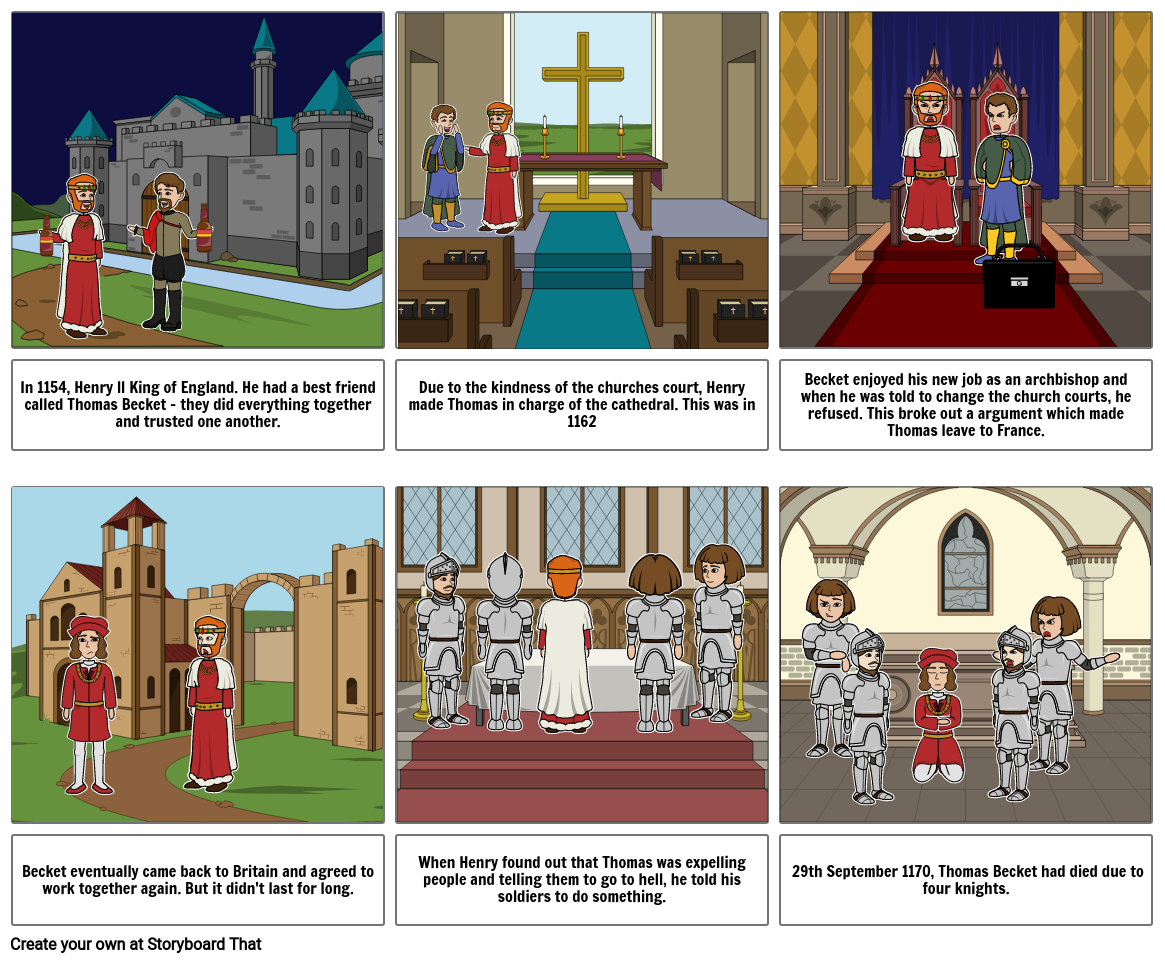 The story of Thomas Becket Storyboard by 40fa5f19