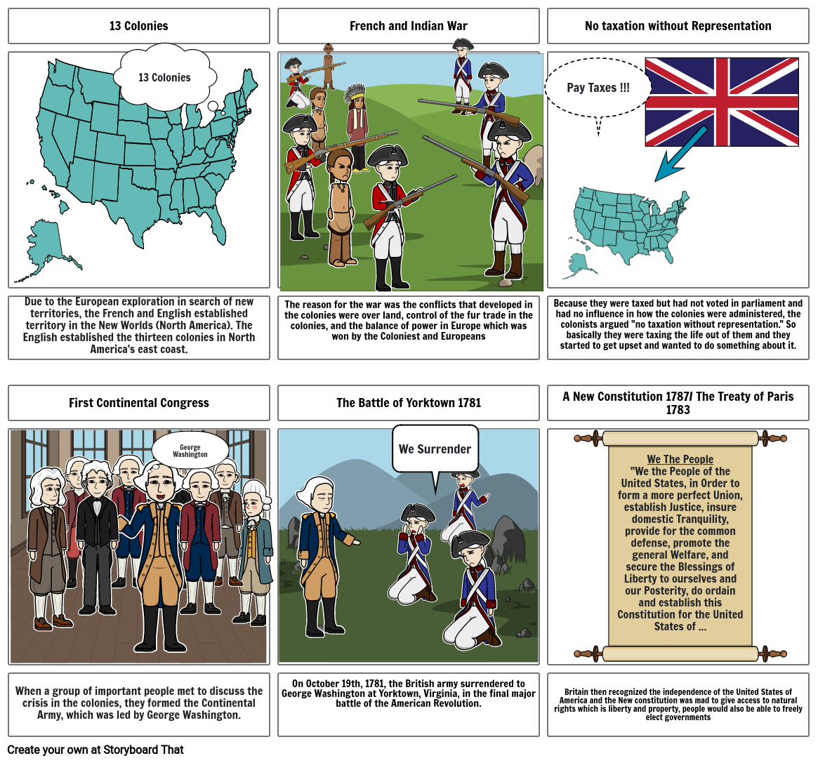 American Revolution Storyboard by 41b5bd1b