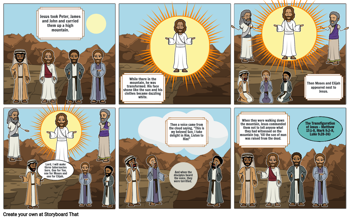 The Transfiguration of Jesus. Storyboard by 41f86ed3