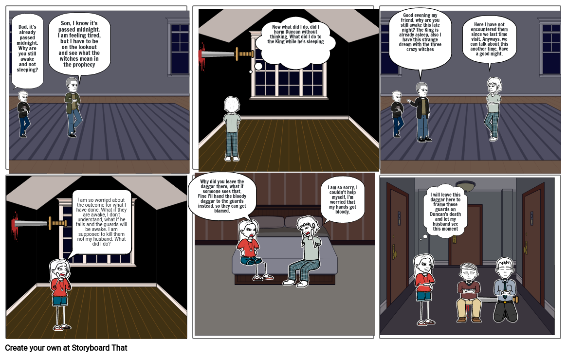 MacBeth Act 2 - Comic Strip - Page 1 Storyboard