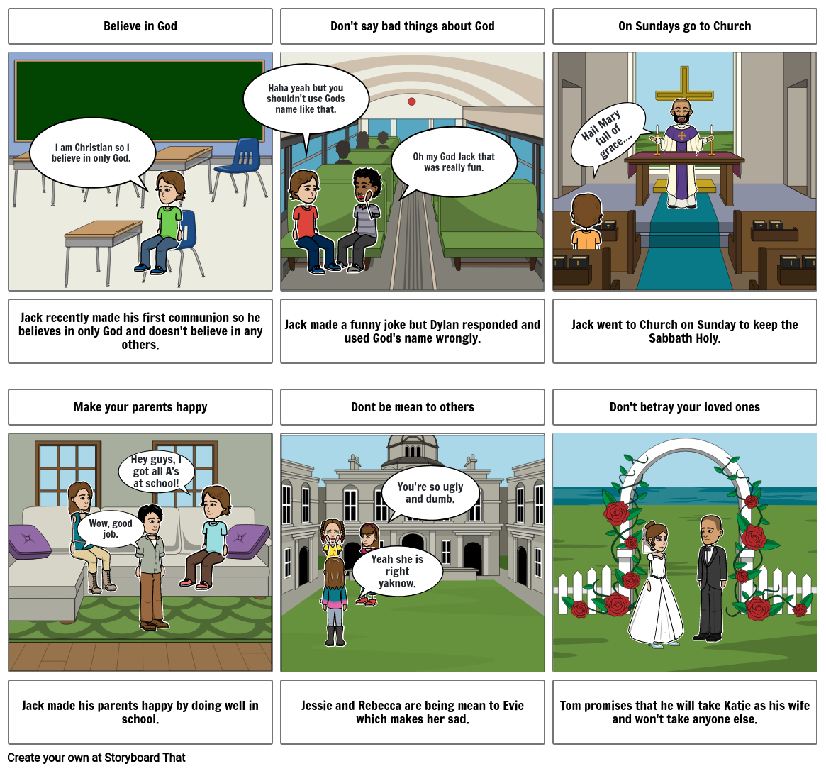 Ten Commandments for Children Storyboard by 420333a6