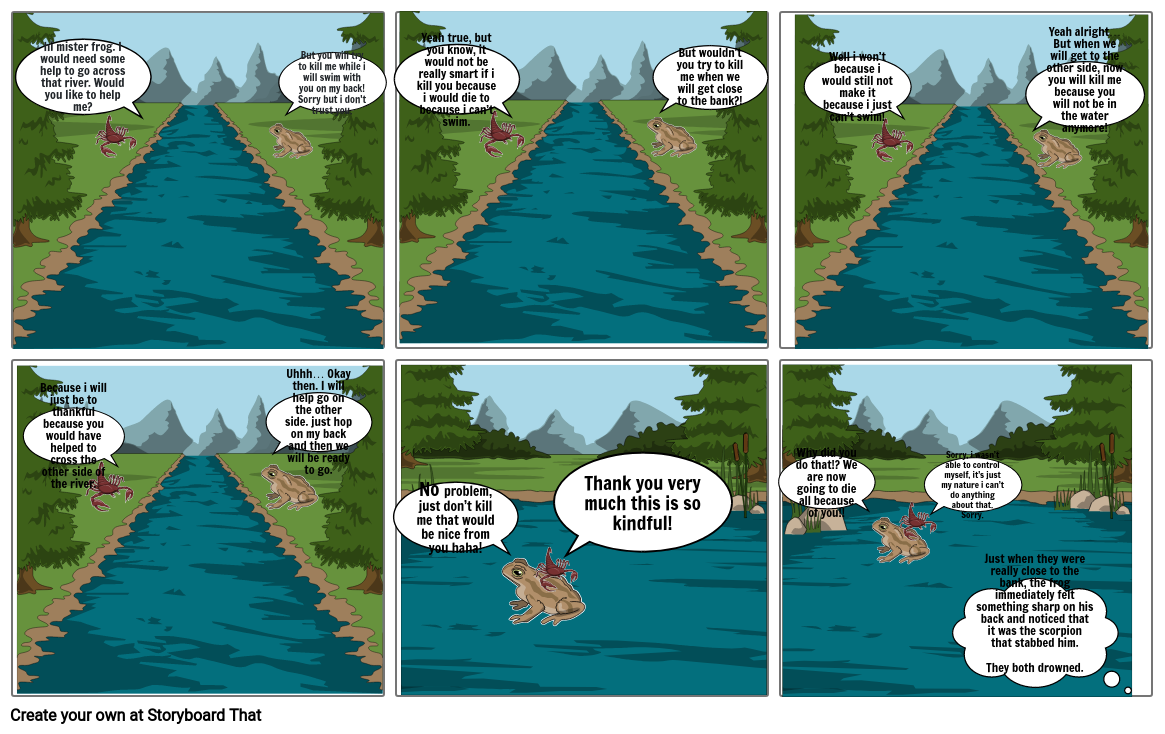the scorpion and the frog Storyboard by 42714751