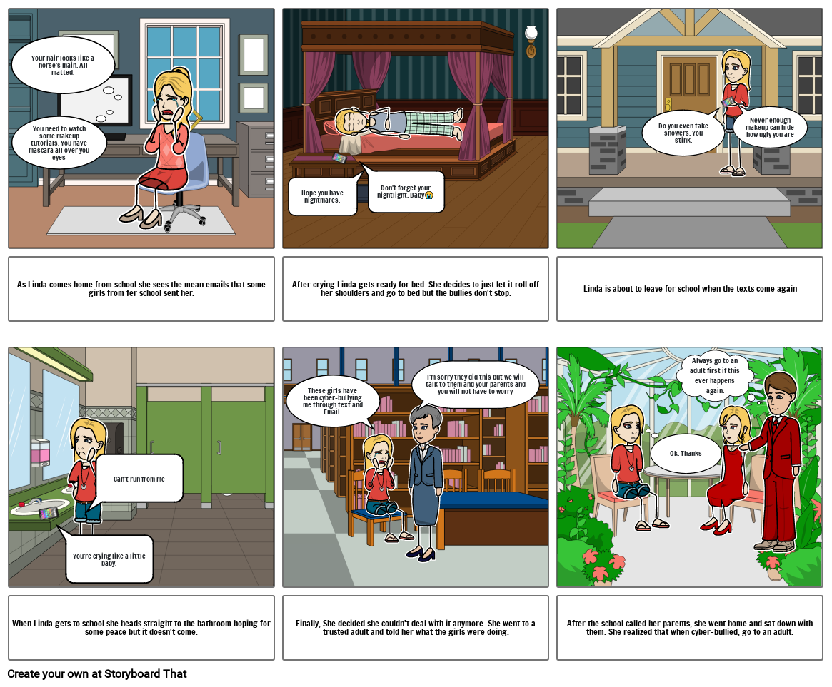 Dont Cyberbully Storyboard by 431b50fb