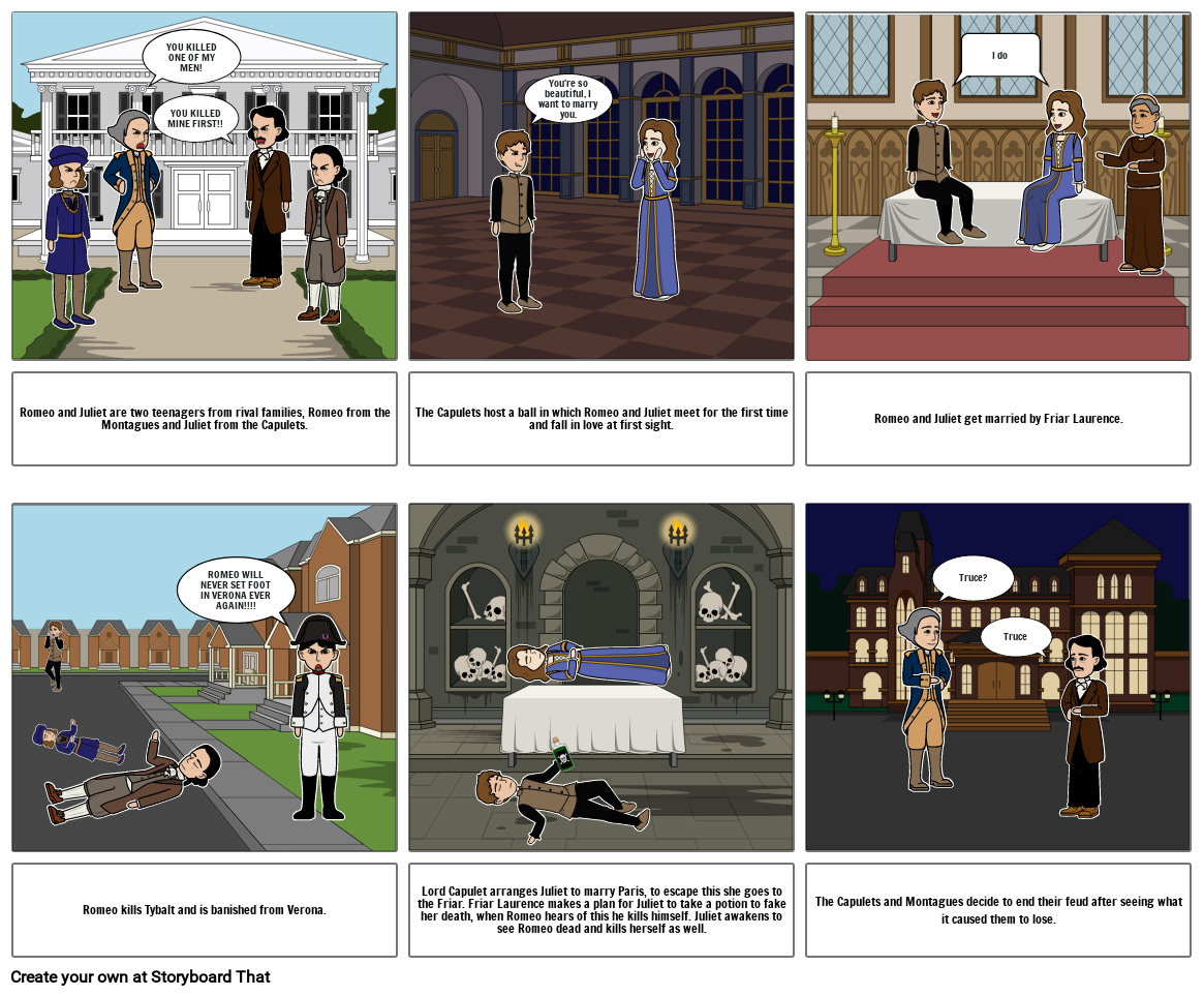 Plot it Romeo and Juliet Storyboard by 437bb64d