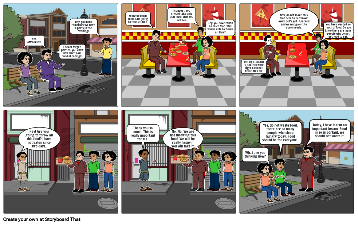 Comic Strip on Zero Hunger - Satvik Sharma 6D