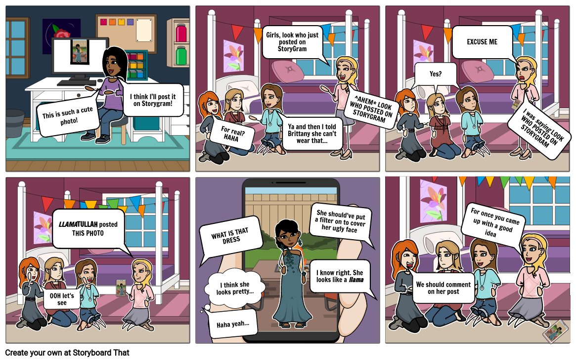 Cyberbullying Comic Strip Storyboard By Eboni12345 4389