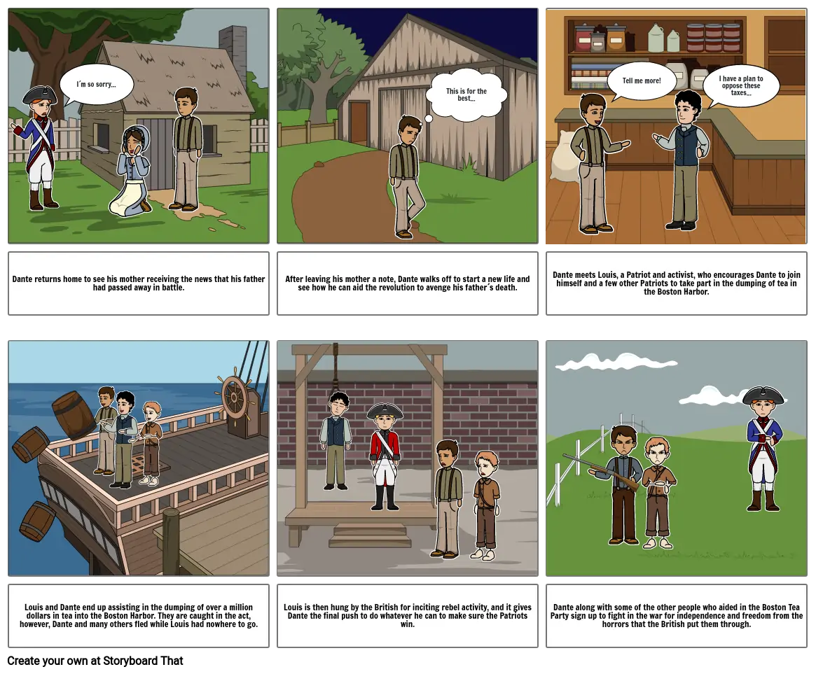US History Revolutionary War Storyboard