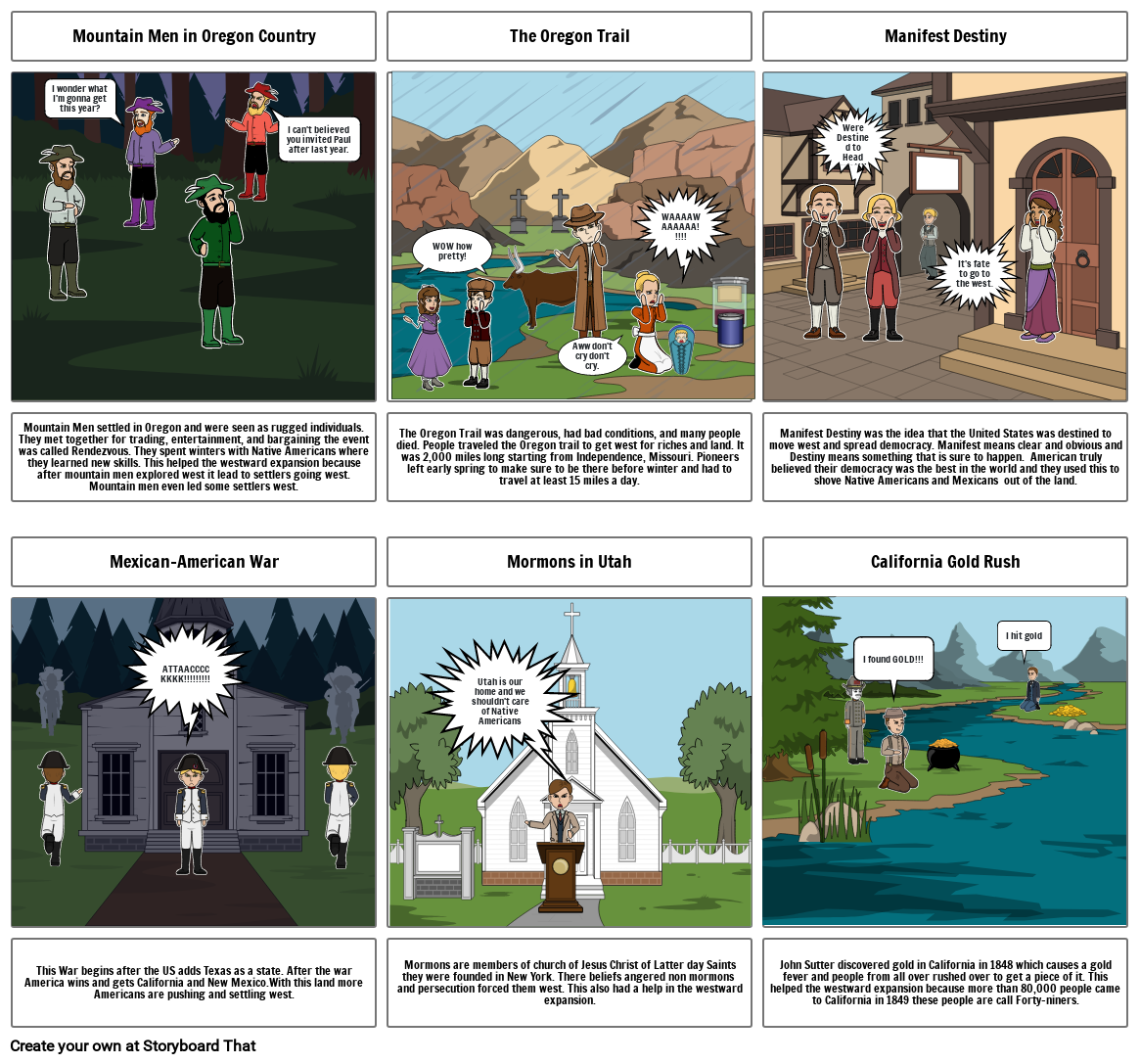 Westward Expansion Storyboard by 449f4e2e