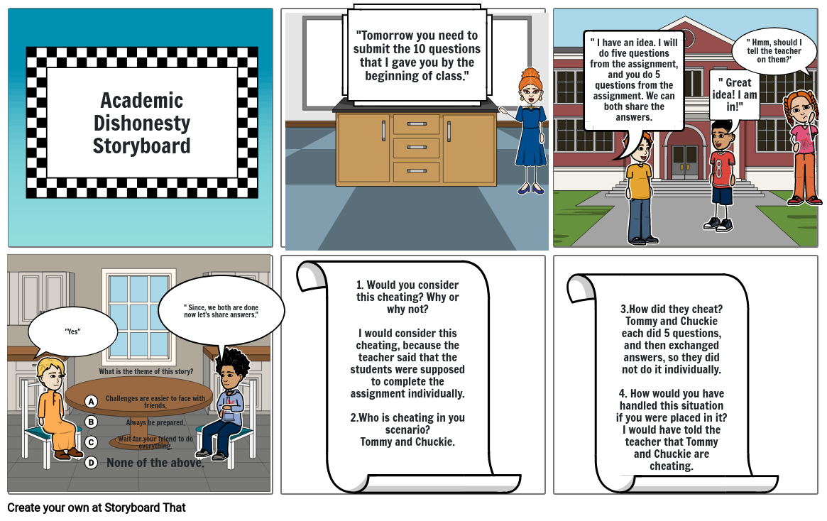 Academic Dishonesty Storyboard