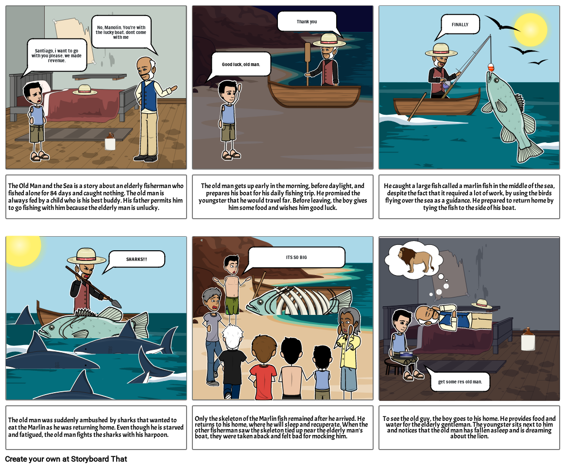 the old man and the sea story board Storyboard