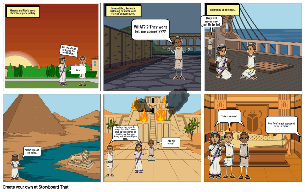 Marcus and Flavia Humanities Comic Strip Storyboard