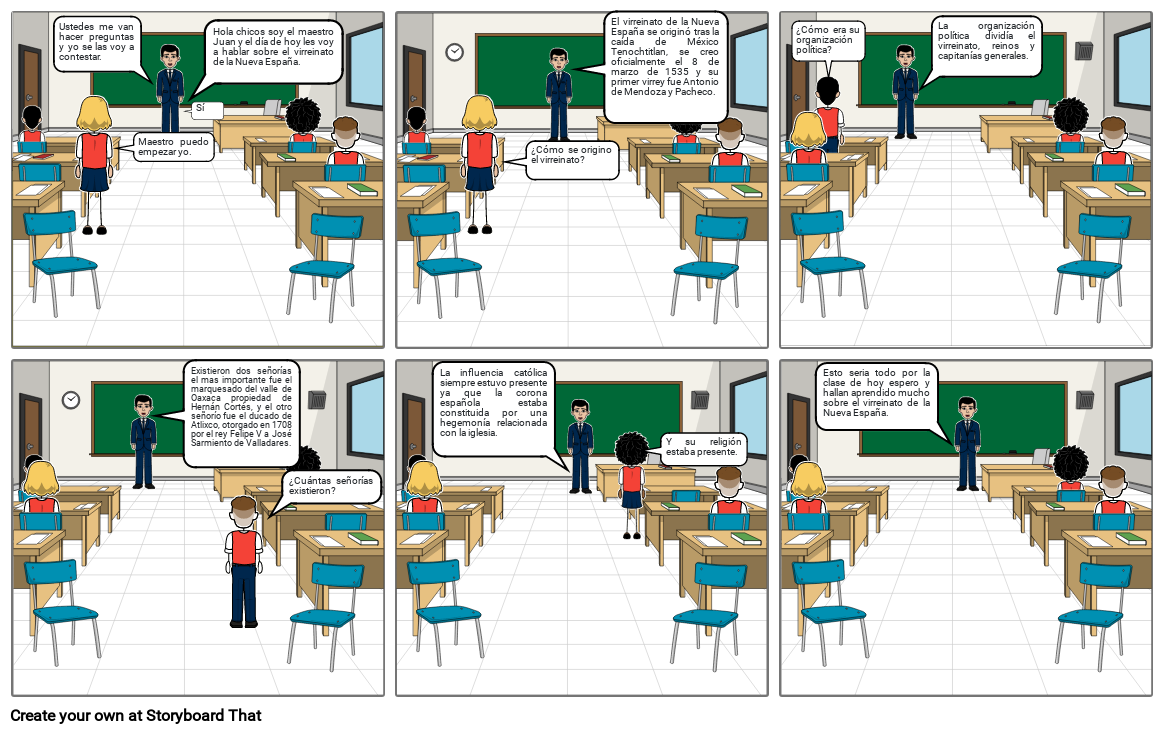 Inicio de la Nueva España Storyboard por 45bad110