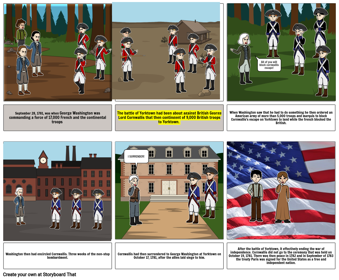 The Battle of Yorktown Storyboard by 461b9771