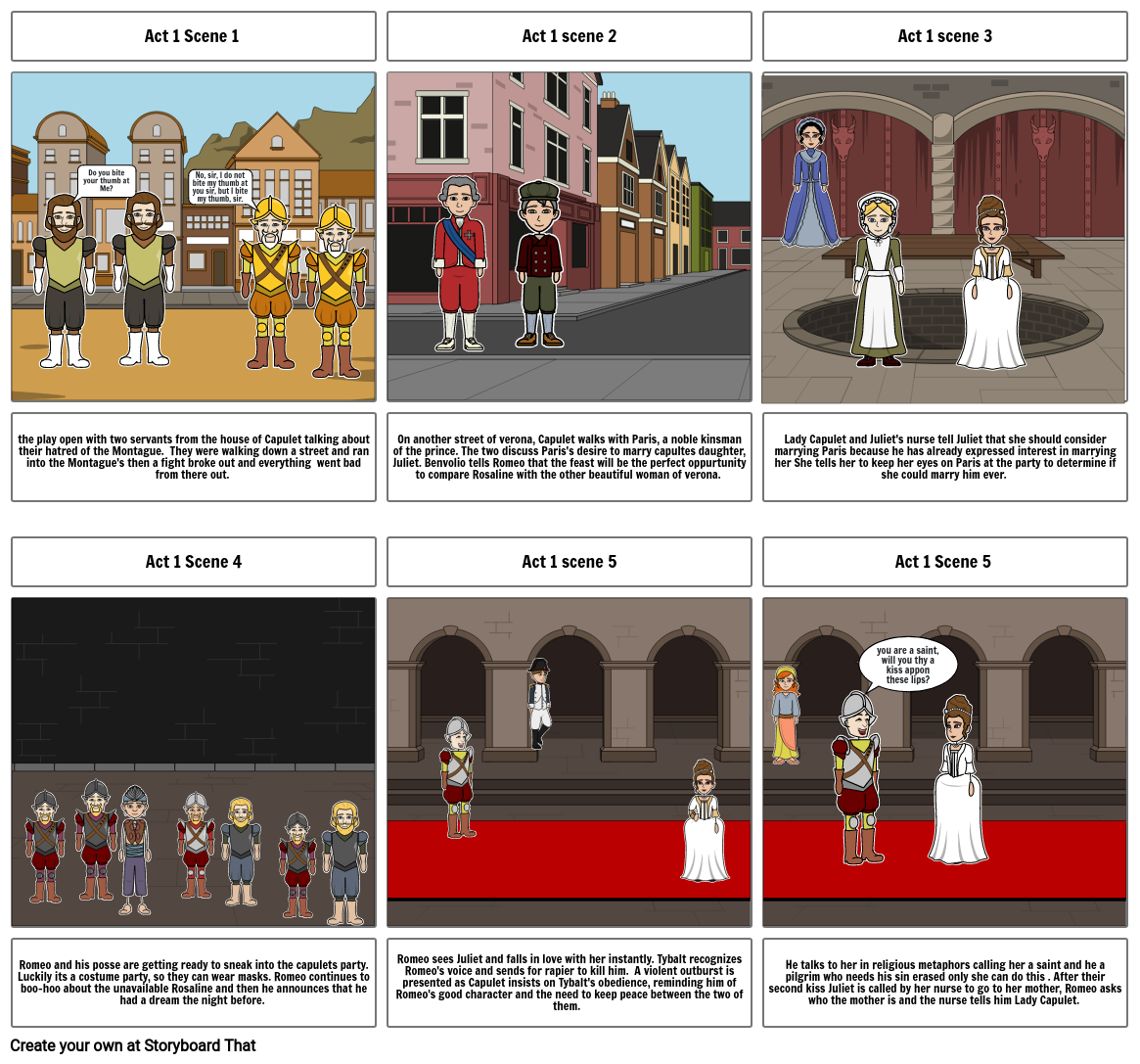 Romeo and Juliet Storyboard por 4678e69f