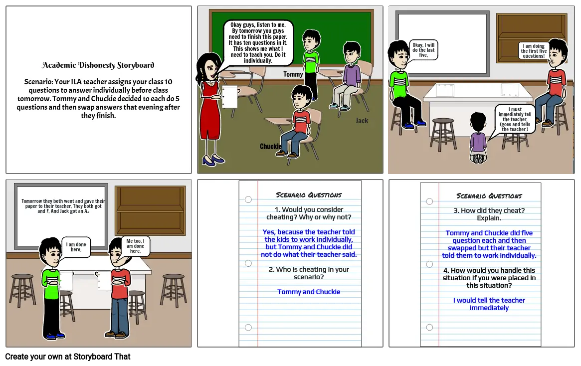 Academic Dishonesty Storyboard