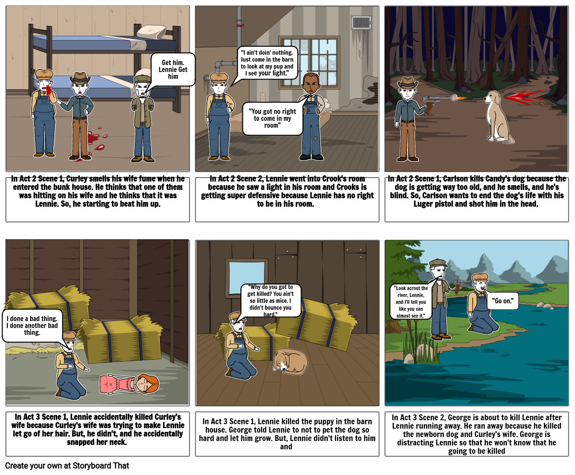 Of Mice and Men Act 2 Scene 2 Storyboard by 46accf40