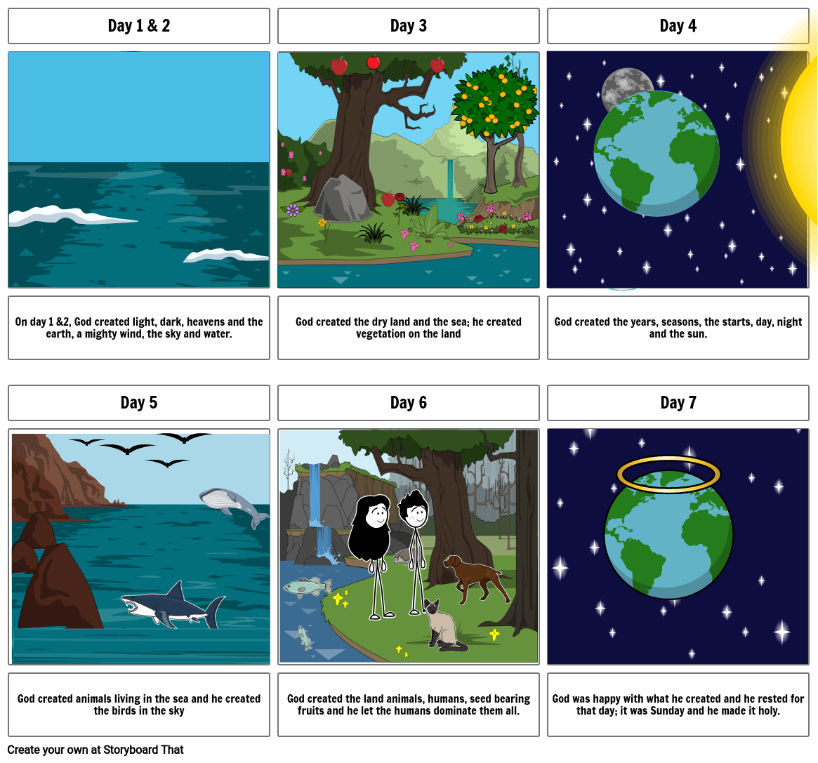 7 Day Creation Story Storyboard by 47223161
