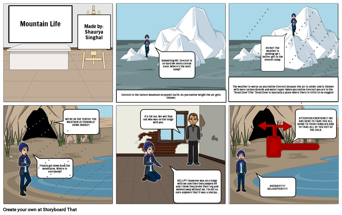 Digital Comic Strip On Mountain Life