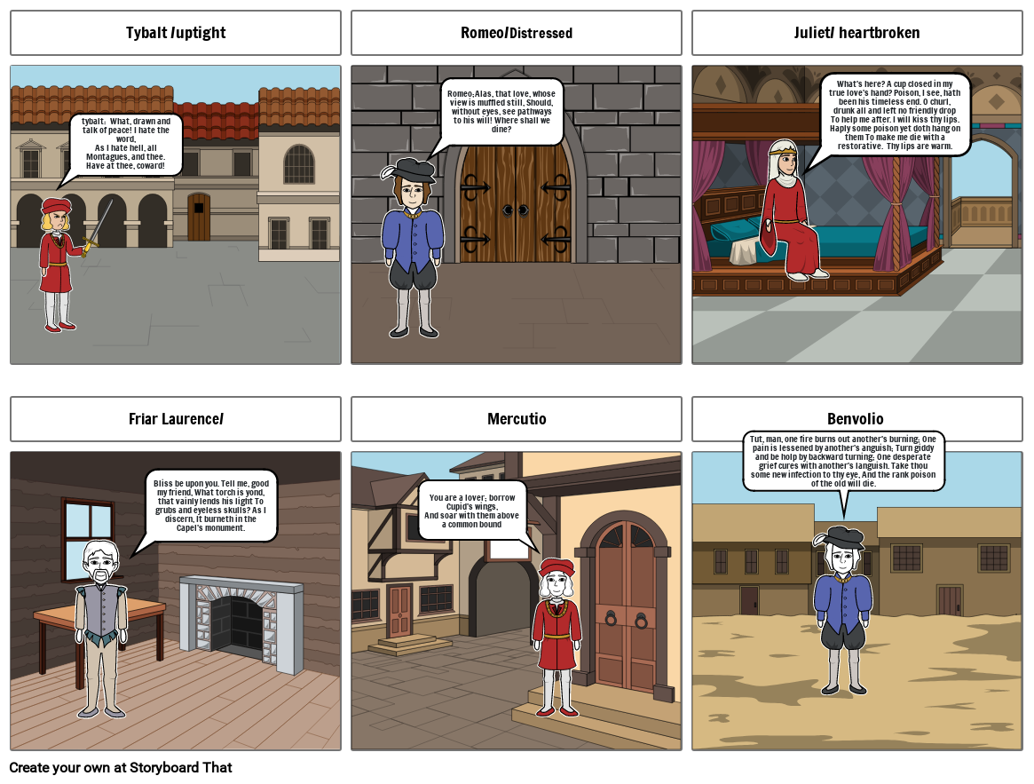 Romeo and Juliet book Storyboard by 478b969b