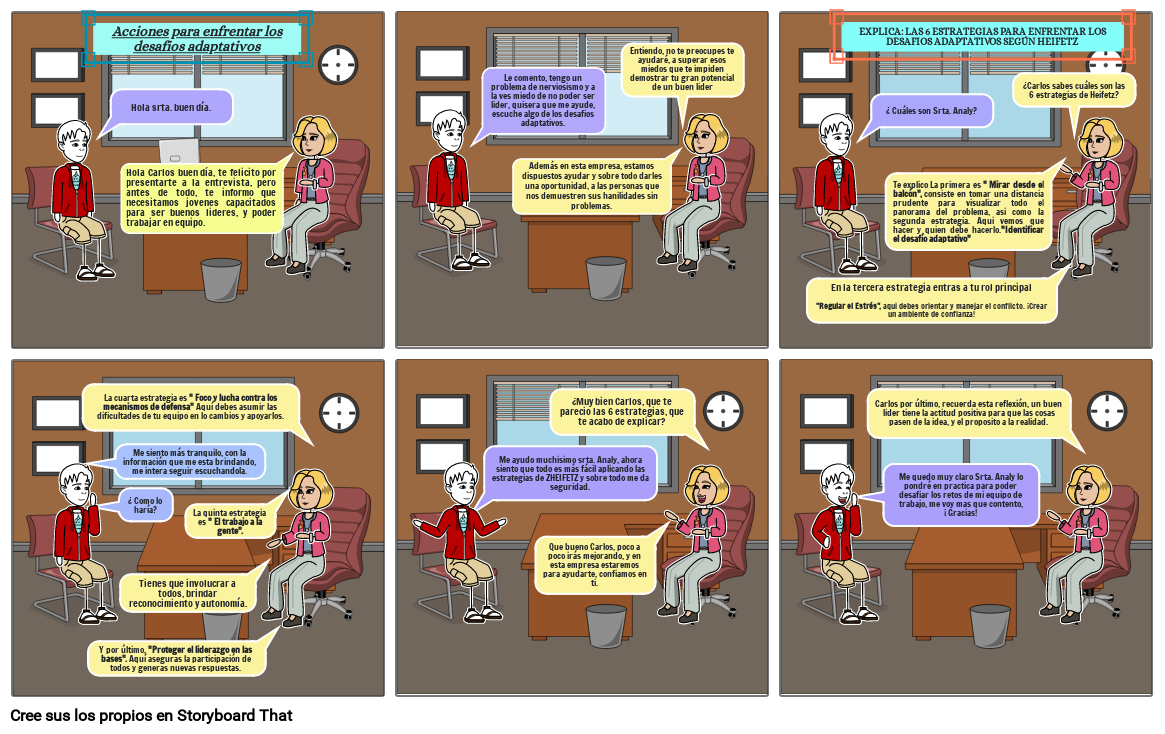 el Storyboard desafíos adaptativos