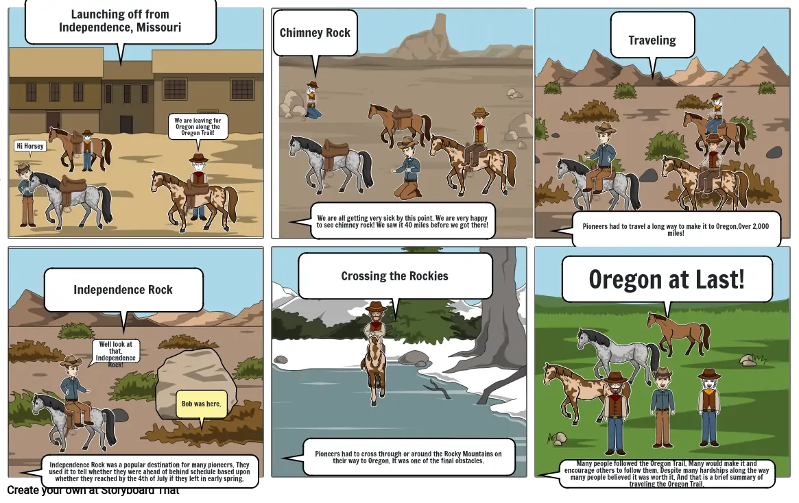 Oregon Trail Storyboard