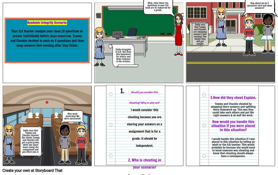 Academic Dishonesty Storyboard