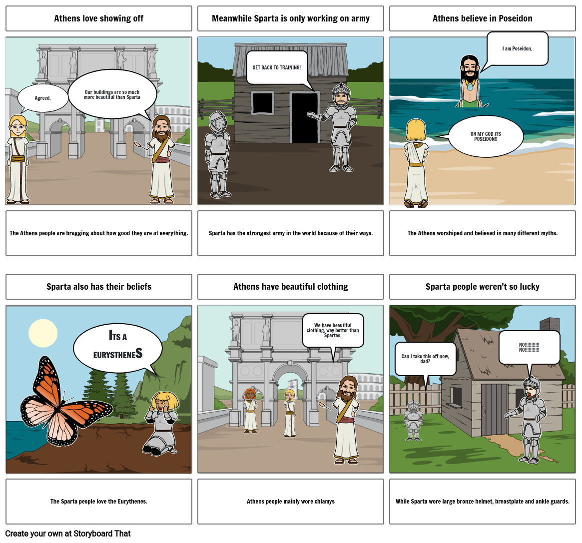 The differences between sparta and athens storyboard