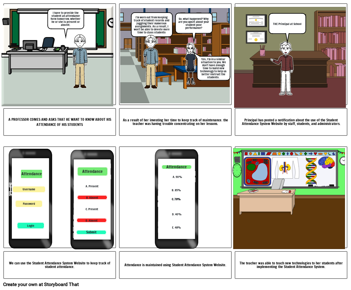 STUDENT ATTENDANCE SYSTEM Storyboard by 481c6e29