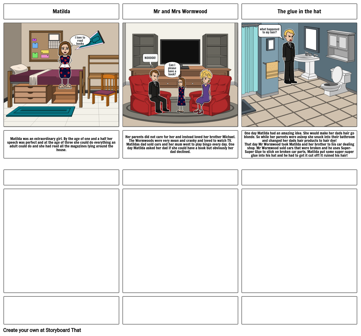 Matilda storyboard Storyboard by 48615086