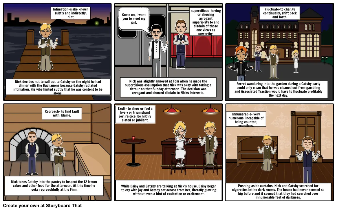 English Gatsby vocab storyboard