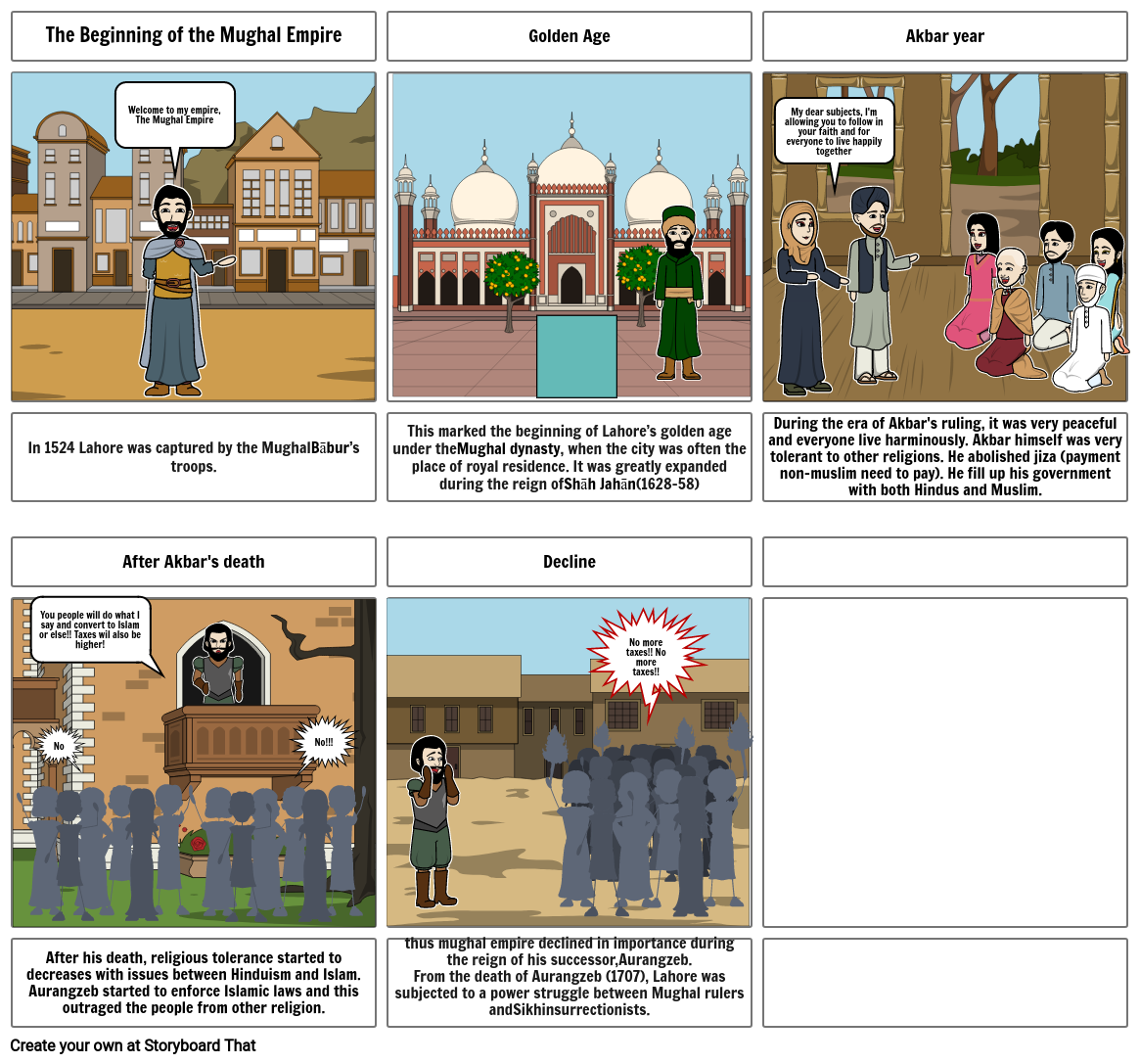 HISTORY OF MUGHAL EMPIRE IN LAHORE Storyboard por 48b38976