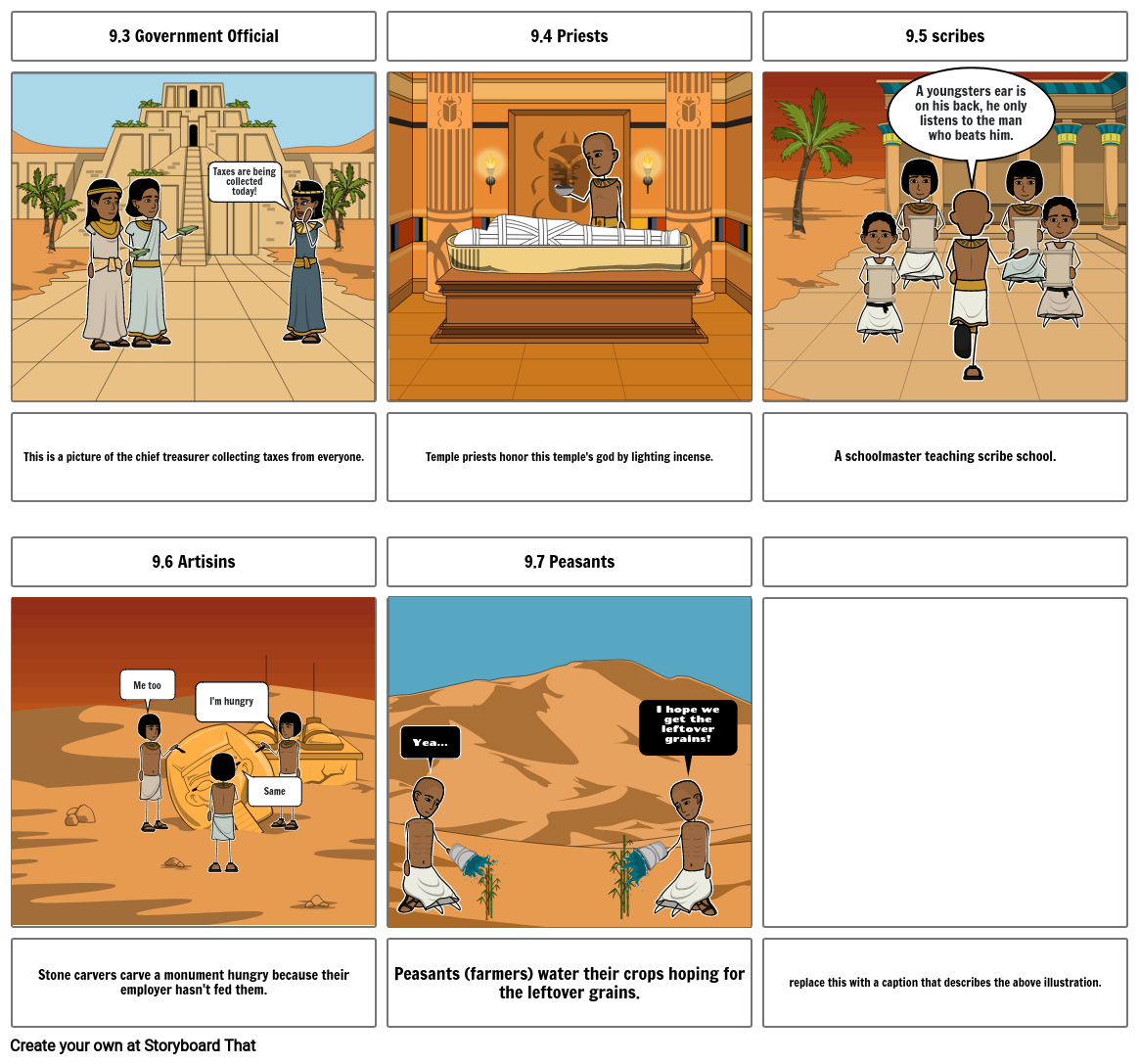 Daily Life In Ancient Egypt Storyboard By 48f8231d