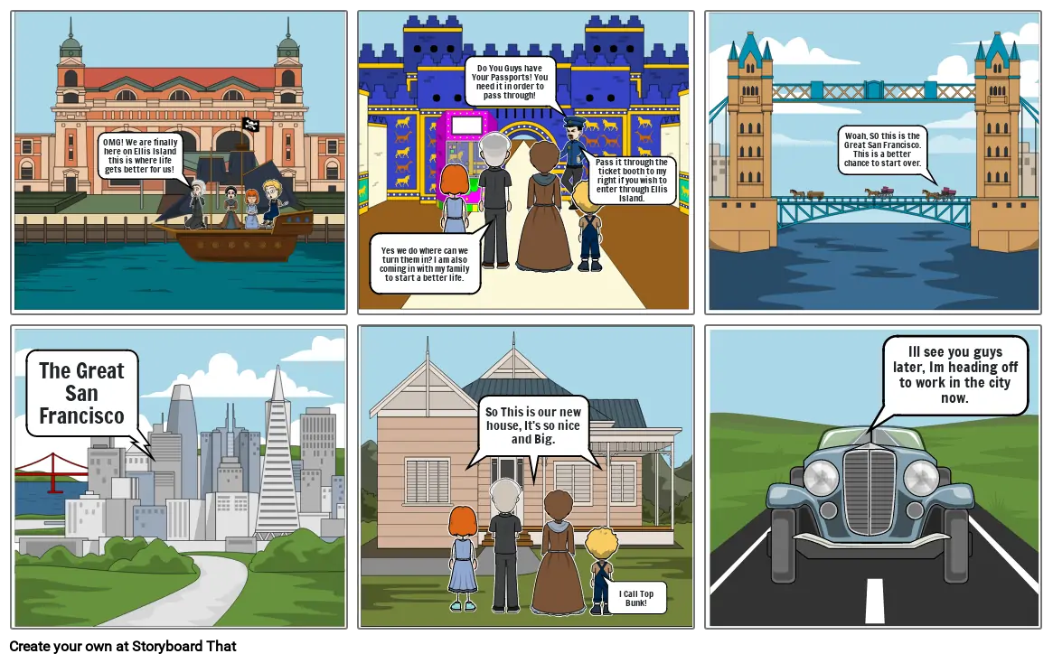 Immigration Comic Strip: Ellis Island