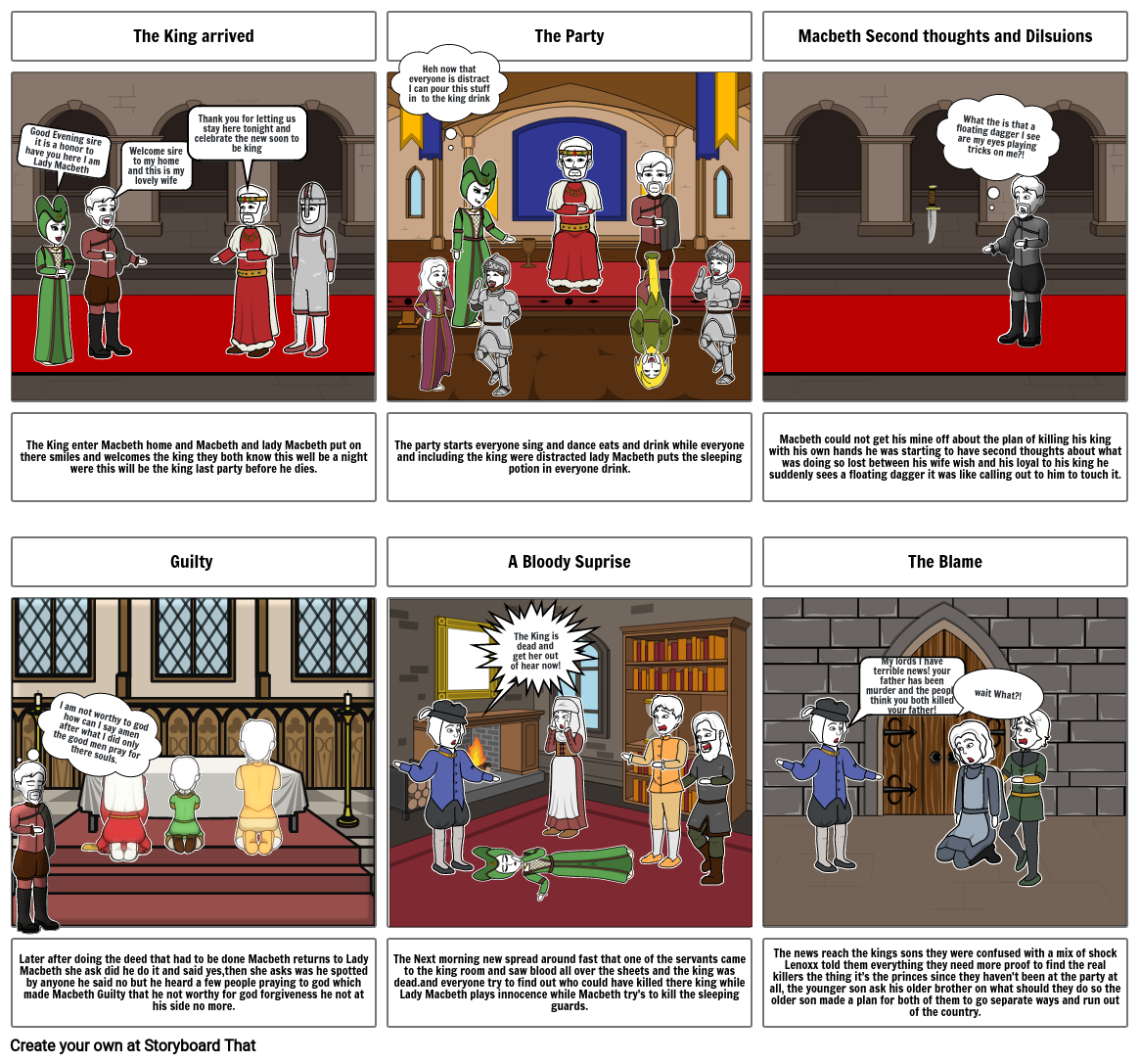 Macbeth act 2 Storyboard by 49587c6d