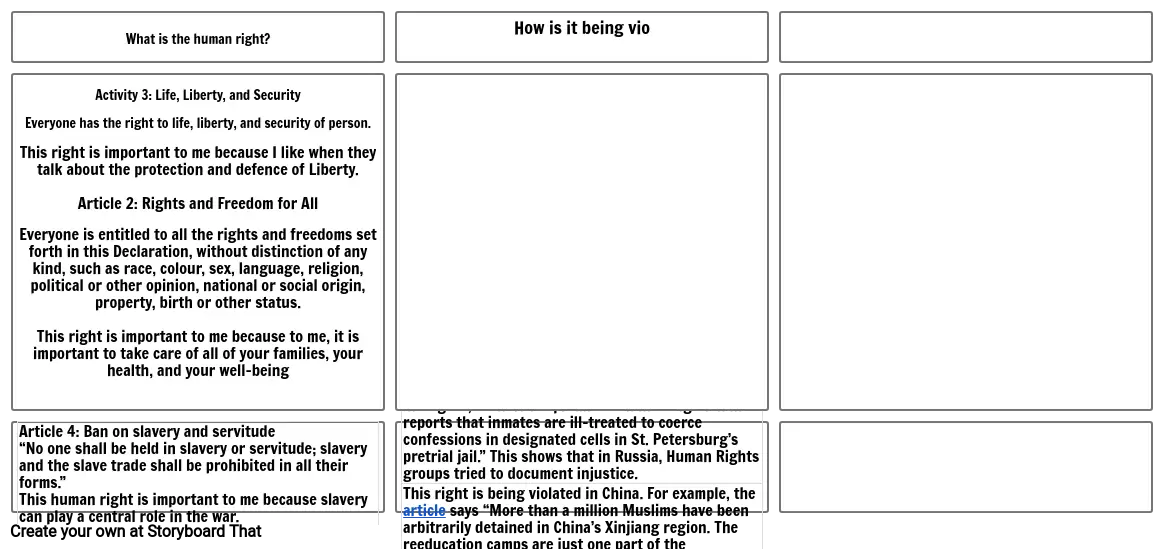 Storyboard project.