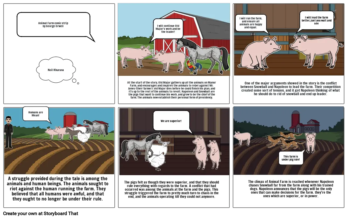 Animal farm storyboard