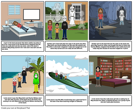 Wrinkle and time story board