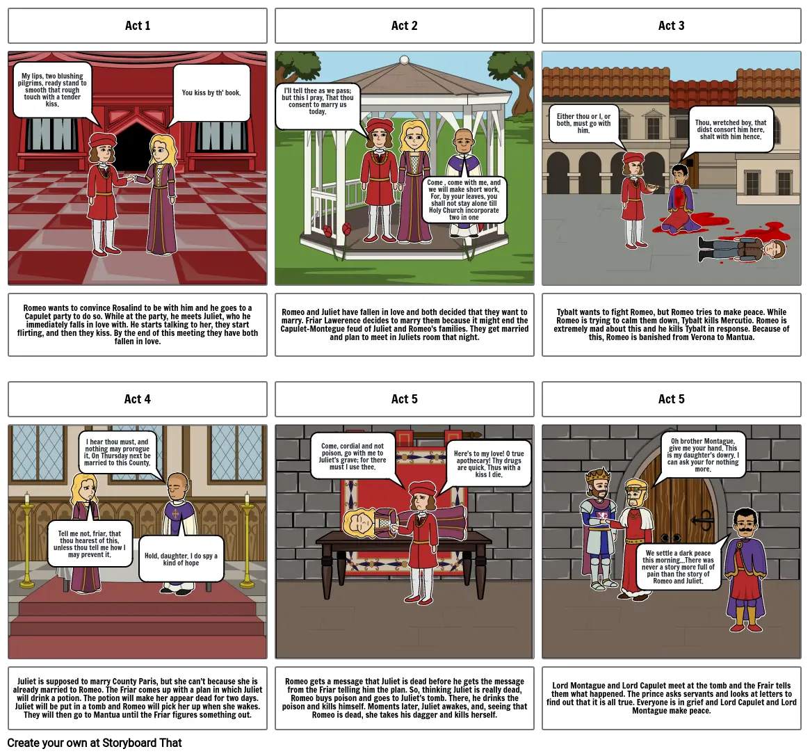 Romeo and Juliet Storyboard