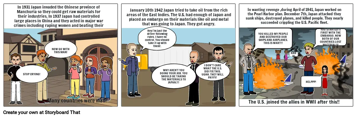 U.S. Bombing Japan Comic