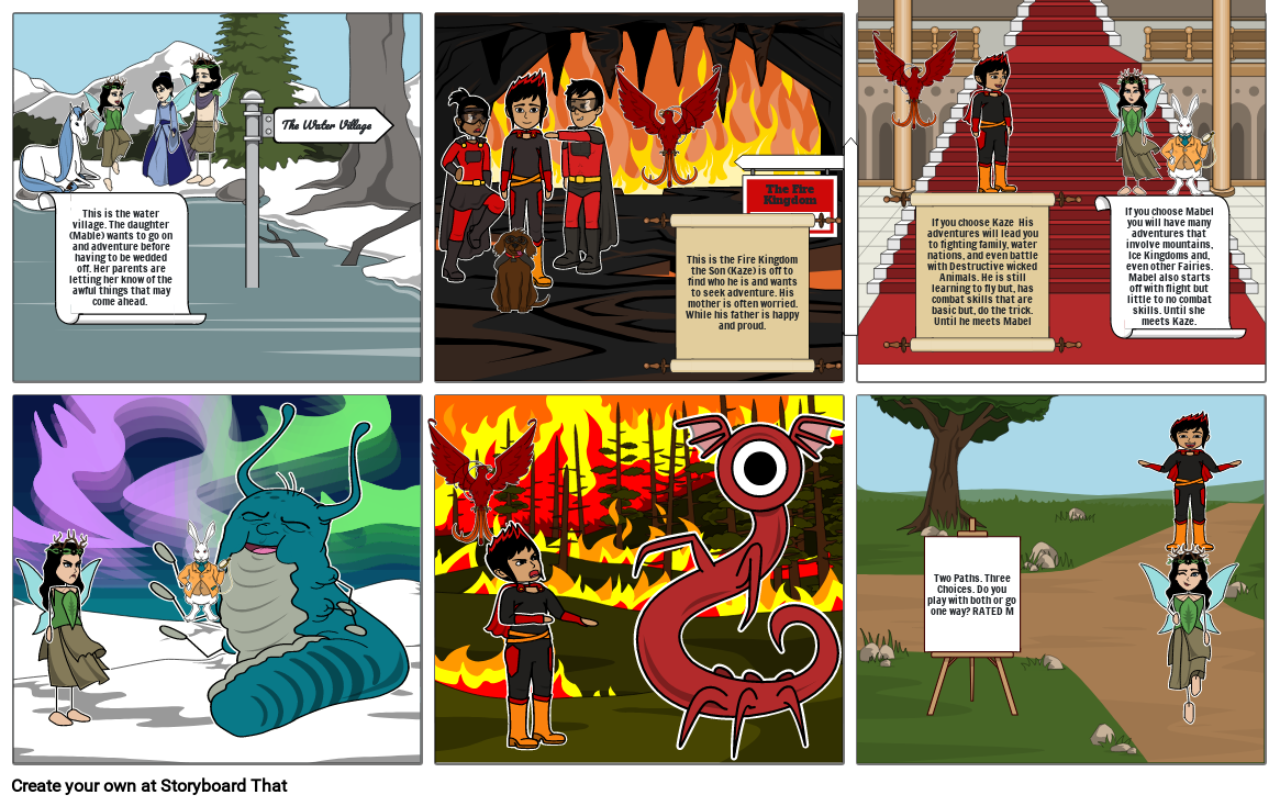 FIRE VS WATER Storyboard by 4a389a9e