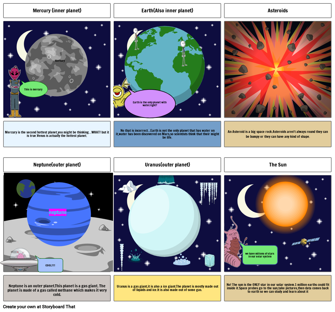 SOLAR SYSTEM STORYBOARD