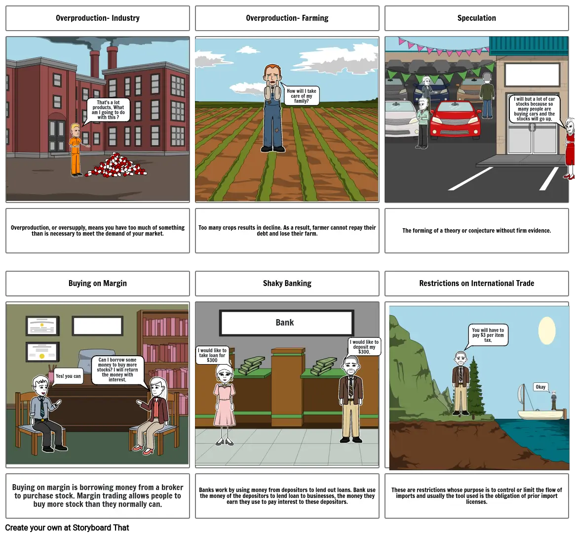 Causes Of The Great Depression Storyboard Par 4aeb7658 