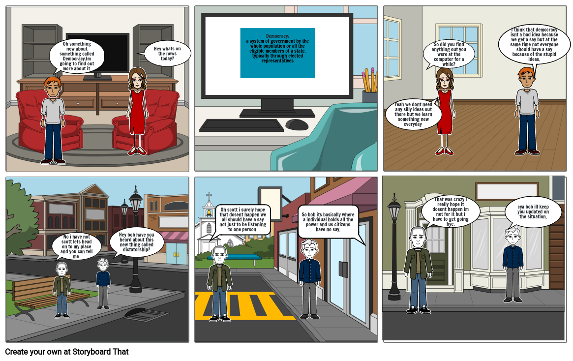 Political System Comic Strip Storyboard by 4b1325f5