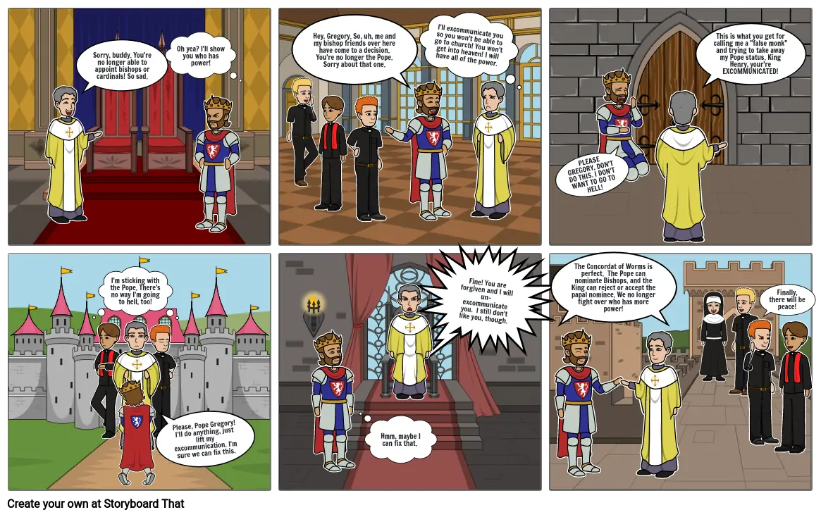 Pope VS King Storyboard