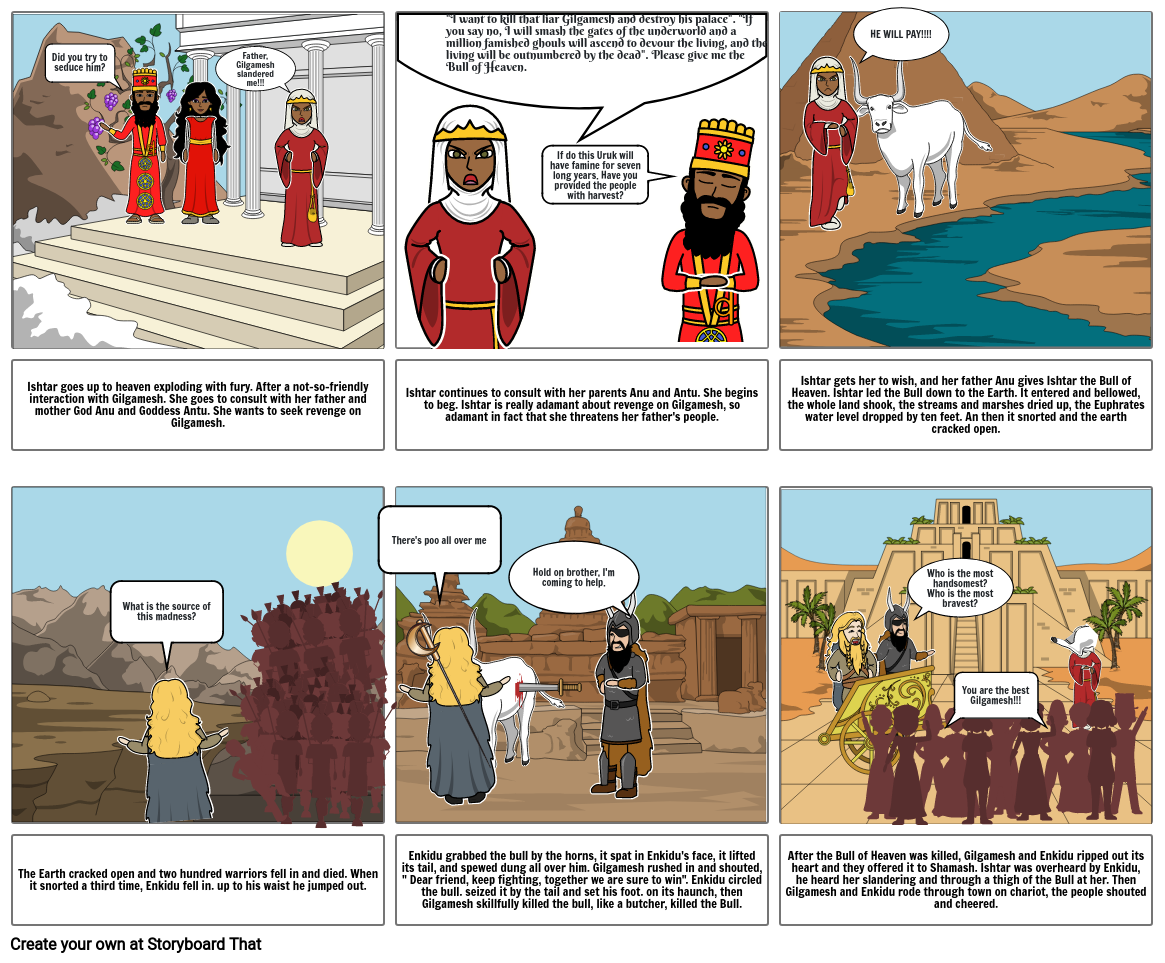 Epic of Gilgamesh: The Bull of Heaven Storyboard