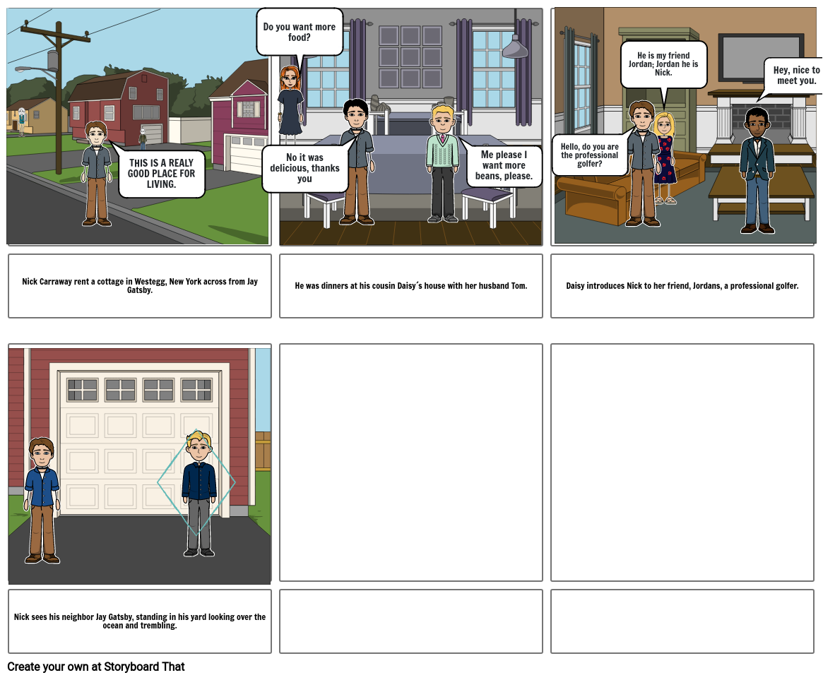 book comic strip THE GREAT GATSBY Storyboard by 4c2328b9